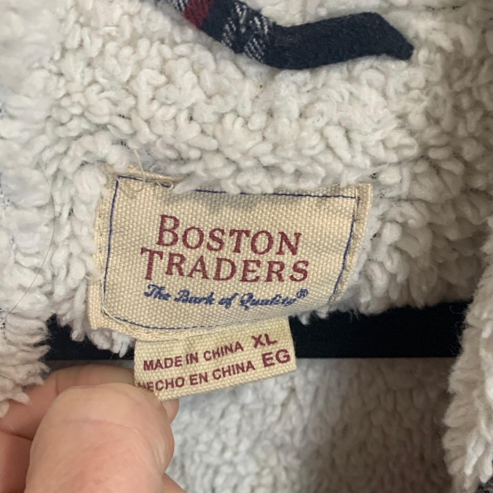 Boston Traders Plaid Hooded Sweatshirt - Black and Red - Picture 2 of 7